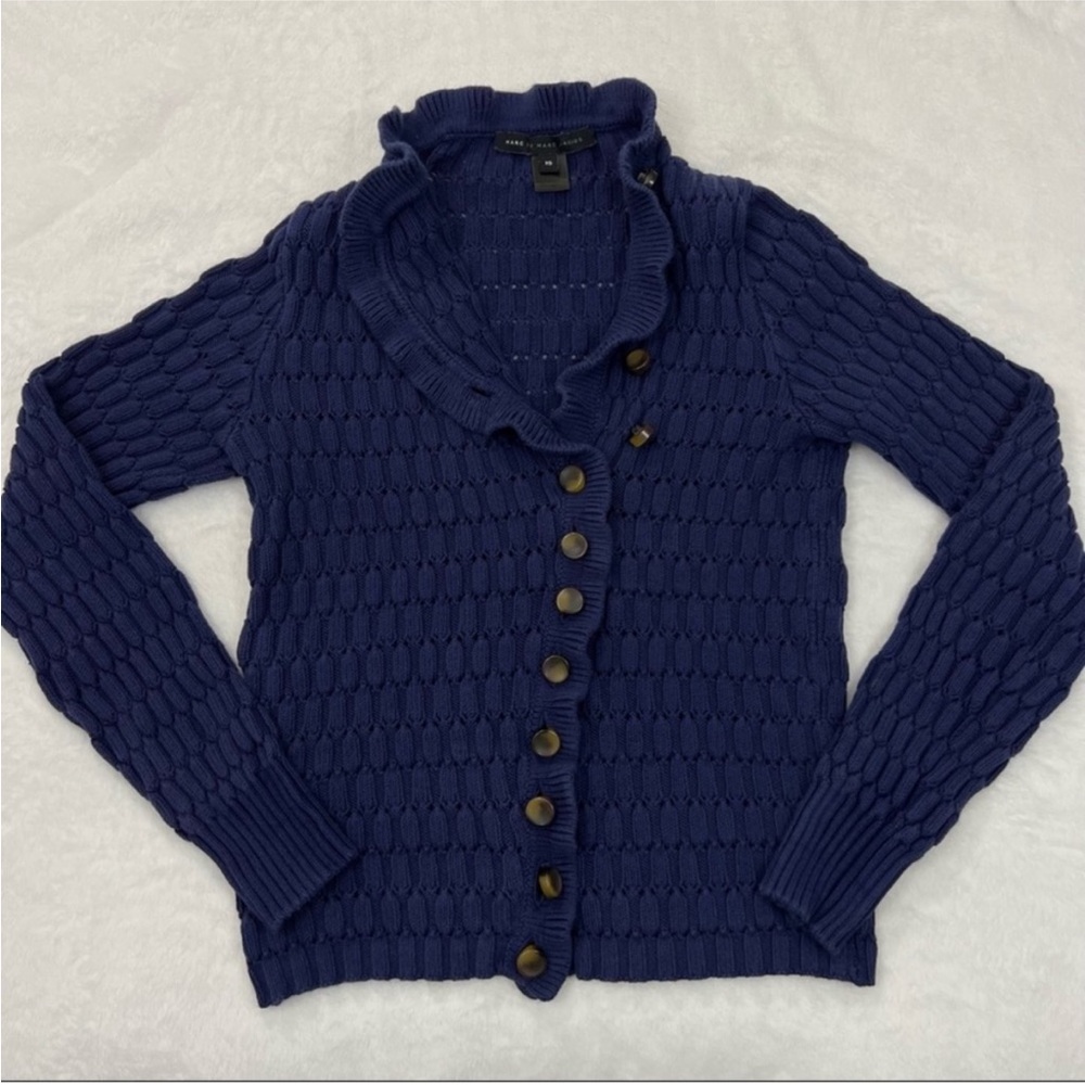 Marc Jacobs Thick Knit Button Down Cardigan Sweater Cotton
